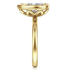 Hot Gabriel & Co. Linny - 14K Yellow Gold Pear Shape Bezel Set Diamond Engagement Ring