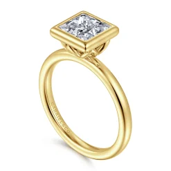 Online Gabriel & Co. Linny - 14K Yellow Gold Princess Cut Bezel Set Diamond Engagement Ring
