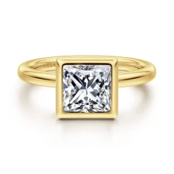 Online Gabriel & Co. Linny - 14K Yellow Gold Princess Cut Bezel Set Diamond Engagement Ring