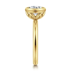 Discount Gabriel & Co. Linny - 14K Yellow Gold Round Bezel Set Diamond Engagement Ring