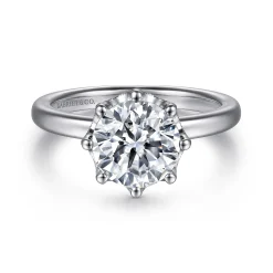 Hot Gabriel & Co. Liona - 14K White Gold Round Solitaire Diamond Engagement Ring