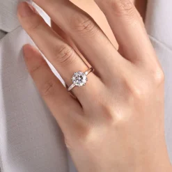 Hot Gabriel & Co. Liona - 14K White Gold Round Solitaire Diamond Engagement Ring