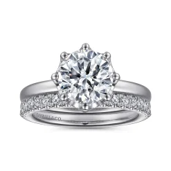 Hot Gabriel & Co. Liona - 14K White Gold Round Solitaire Diamond Engagement Ring
