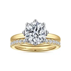 Online Gabriel & Co. Liona - 14K White-Yellow Gold Round Solitaire Diamond Engagement Ring