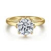 Best Gabriel & Co. Liona - 14K Yellow Gold Round Solitaire Diamond Engagement Ring