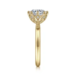 Best Gabriel & Co. Liona - 14K Yellow Gold Round Solitaire Diamond Engagement Ring