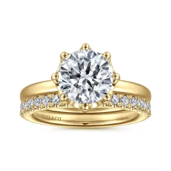 Best Gabriel & Co. Liona - 14K Yellow Gold Round Solitaire Diamond Engagement Ring