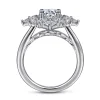 Clearance Gabriel & Co. Liv - 14K White Gold Fancy Halo Round Diamond Engagement Ring
