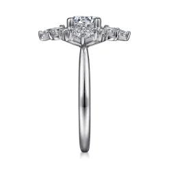 Clearance Gabriel & Co. Liv - 14K White Gold Fancy Halo Round Diamond Engagement Ring