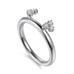 Hot Gabriel & Co. Lizzie - 14K White Gold Butter Cup Setting Cluster Diamond Enhancer - 0.11 ct