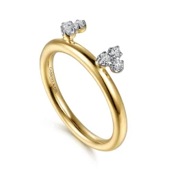 Clearance Gabriel & Co. Lizzie - 14K Yellow Gold Butter Cup Setting Cluster Diamond Enhancer - 0.11 ct