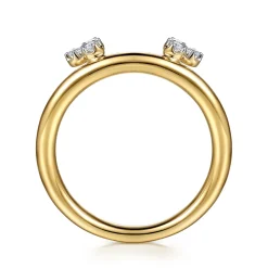 Clearance Gabriel & Co. Lizzie - 14K Yellow Gold Butter Cup Setting Cluster Diamond Enhancer - 0.11 ct
