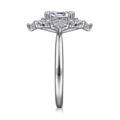 Sale Gabriel & Co. Lois - 14K White Gold Fancy Halo Emerald Cut Diamond Engagement Ring