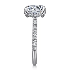 New Gabriel & Co. Lorenzo - 14K White Gold Round Diamond Engagement Ring