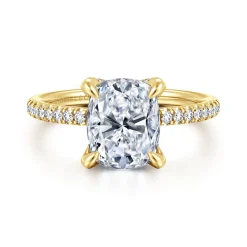 Best Gabriel & Co. Lorenzo - 14K Yellow Gold Elongated Cushion Diamond Engagement Ring