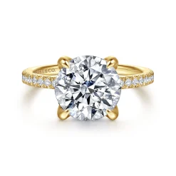 Outlet Gabriel & Co. Lorenzo - 14K Yellow Gold Round Diamond Engagement Ring