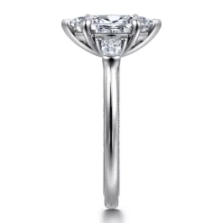 Discount Gabriel & Co. Louann - 14K White Gold Marquise Shape Three Stone Diamond Engagement Ring
