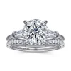 Hot Gabriel & Co. Louann - 14K White Gold Round Three Stone Diamond Engagement Ring