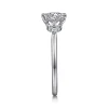 New Gabriel & Co. Louise - 14K White Gold Three Stone Cluster Round Diamond Engagement Ring