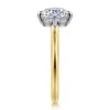 Discount Gabriel & Co. Lou - 14K White-Yellow Gold East West Elongated Cushion Compass Prong Solitaire Diamond Engagement Ring