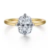 Sale Gabriel & Co. Lou - 14K White-Yellow Gold Elongated Cushion Compass Prong Solitaire Diamond Engagement Ring