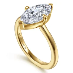 Sale Gabriel & Co. Lou - 14K Yellow Gold Marquise Shape Solitaire Diamond Engagement Ring