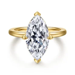 Sale Gabriel & Co. Lou - 14K Yellow Gold Marquise Shape Solitaire Diamond Engagement Ring