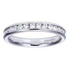 Gabriel & Co. Louve - Platinum Channel Set Diamond Wedding Band - 0.5 ct