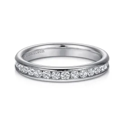 Gabriel & Co. Louve - Platinum Channel Set Diamond Wedding Band - 0.5 ct