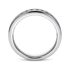 Gabriel & Co. Louve - Platinum Channel Set Diamond Wedding Band - 0.5 ct