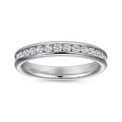 Gabriel & Co. Louve - Platinum Channel Set Diamond Wedding Band - 0.5 ct