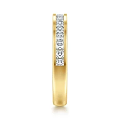 Discount Gabriel & Co. Lover - 14K Yellow Gold Channel Set Princess Diamond Anniversary Band - 0.65 ct