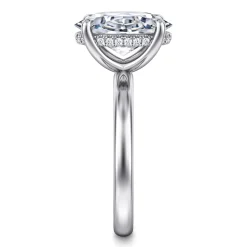 Discount Gabriel & Co. Lua - 14K White Gold Hidden Halo Oval Diamond Engagement Ring