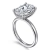Hot Gabriel & Co. Lua - 14K White Gold Hidden Halo Oval Diamond Engagement Ring