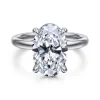 Clearance Gabriel & Co. Lua - 14K White Gold Hidden Halo Oval Diamond Engagement Ring