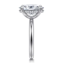 Clearance Gabriel & Co. Lua - 14K White Gold Hidden Halo Oval Diamond Engagement Ring