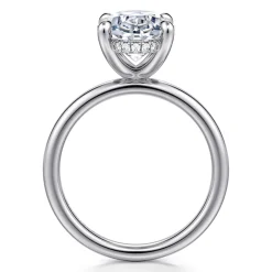 Clearance Gabriel & Co. Lua - 14K White Gold Hidden Halo Oval Diamond Engagement Ring