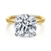 New Gabriel & Co. Lua - 14K White-Yellow Gold Hidden Halo Round Diamond Engagement Ring