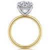 Hot Gabriel & Co. Lua - 14K White-Yellow Gold Hidden Halo Round Diamond Engagement Ring