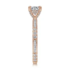 Hot Gabriel & Co. Luca - 14K Rose Gold Round Diamond Engagement Ring