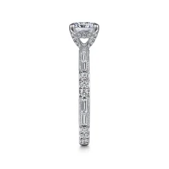 Discount Gabriel & Co. Luca - 14K White Gold Cushion Cut Diamond Engagement Ring