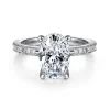 New Gabriel & Co. Luca - 14K White Gold Oval Diamond Engagement Ring
