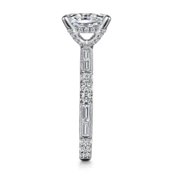 New Gabriel & Co. Luca - 14K White Gold Oval Diamond Engagement Ring