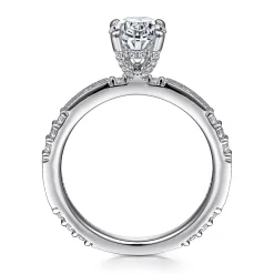 New Gabriel & Co. Luca - 14K White Gold Oval Diamond Engagement Ring