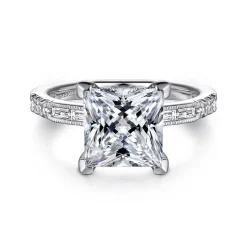 Gabriel & Co. Luca - 14K White Gold Princess Cut Diamond Engagement Ring