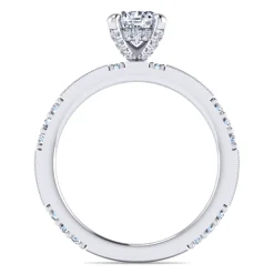 Discount Gabriel & Co. Luca - 14K White Gold Round Diamond Engagement Ring