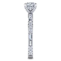 Discount Gabriel & Co. Luca - 14K White Gold Round Diamond Engagement Ring