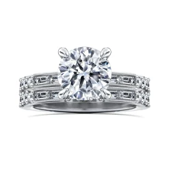Sale Gabriel & Co. Luca - 14K White Gold Round Diamond Channel Set Engagement Ring