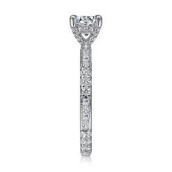 Clearance Gabriel & Co. Luca - Platinum Art Deco Round Diamond Channel Set Engagement Ring