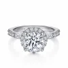 Hot Gabriel & Co. Luce - 14K White Gold Round Halo Diamond Channel Set Engagement Ring